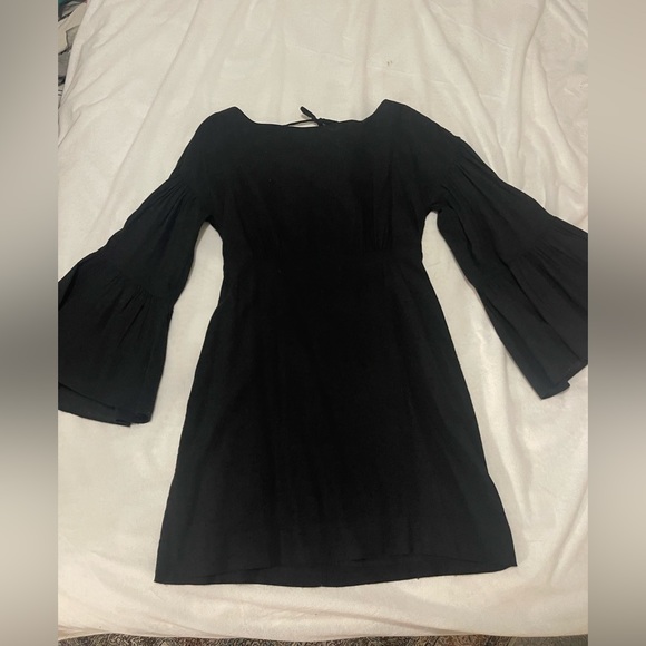 Free People Black Bell Sleeve and Open Back Mini Dress - Picture 7 of 8